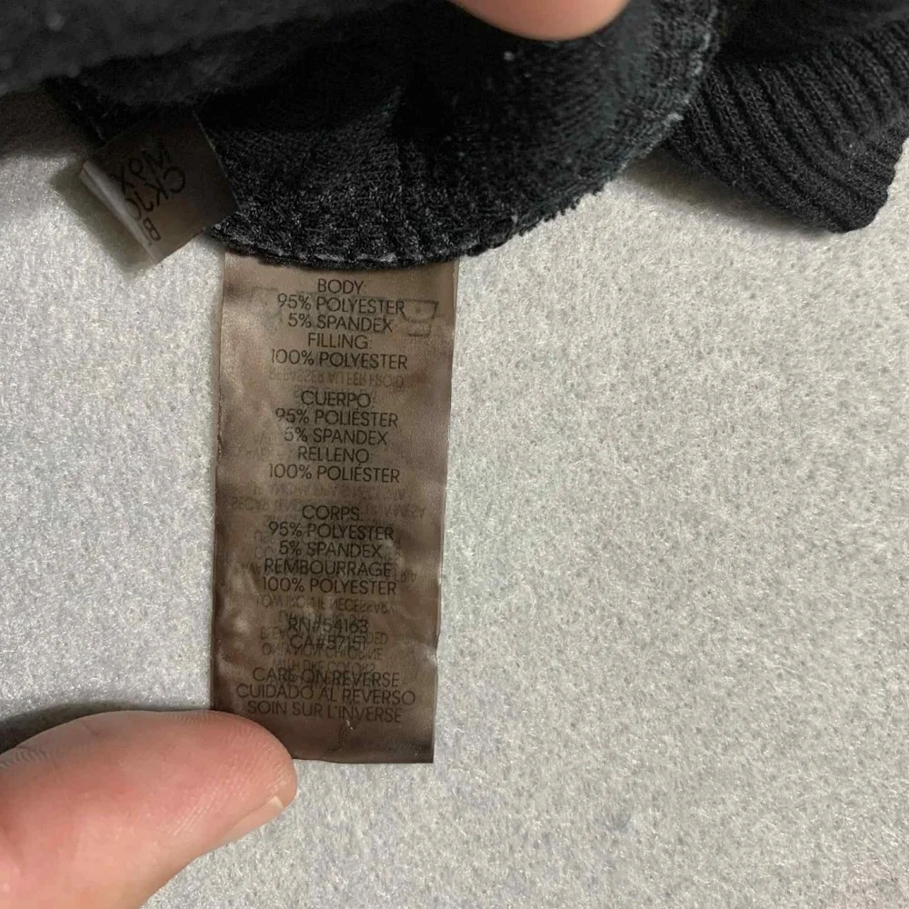 Luxe Velour Black Calvin Klein Bomber Jacket Moto Y2K Athleisure Quilted Zip M‎